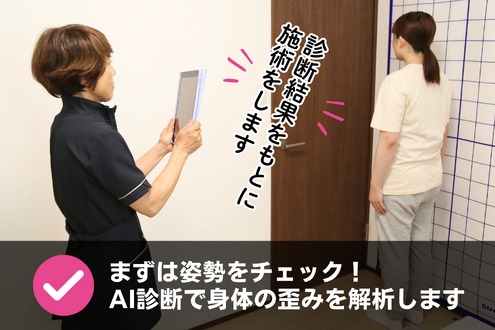 「姿勢カルテAI診断」で、猫背・反り腰など姿勢の歪みを徹底分析！